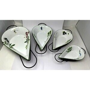 Temptations Ovenware W/ Stands Set of 4 Botanical Dragonfly Oven to Table